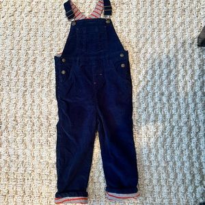 Mini Boden lined navy corduroy overalls
